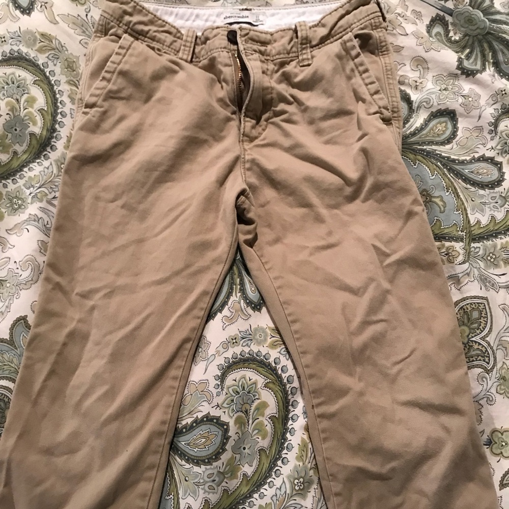 Boys Abercrombie straight leg khakis